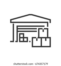 Storage icon, part of the square icons, car service icon set. The illustration is a vector, editable stroke, thirty-two by thirty-two matrix grid, pixel perfect file.