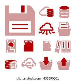storage icon set
