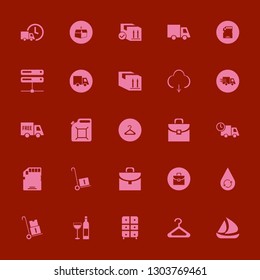 storage icon set with bottle glass, server and truck vector illustration