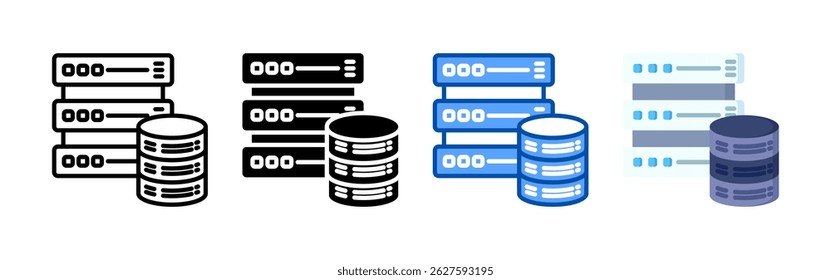 Conjunto de conjuntos de ícones de armazenamento. Coleção de ícones de estilo múltiplo perfeita para sites, aplicativos e apresentações. Coleção de ícones de vetor simples