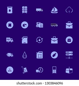storage icon set with ship, hanger and upload vector illustration