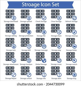 Storage Icon Set Vector Graphics Stock Vector (Royalty Free) 2044730099 ...