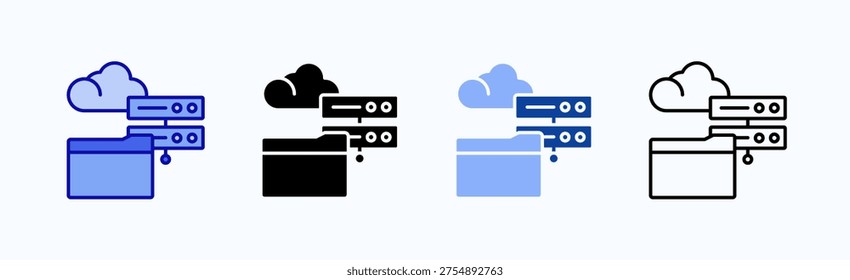 Storage Icon Sheet Multiple Style Collection Isolated Vector