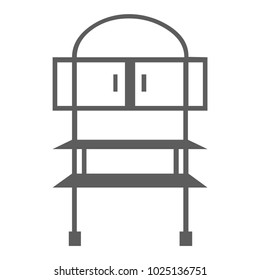 Storage icon. simple outline storage. Shelves icon. Shelving sign. Linear icons on white background. Vector illustration.