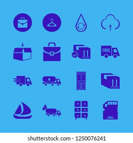 storage icon. storage vector icons set fast delivery truck, parcel box, cabinet and briefcase