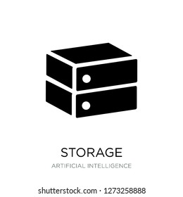 storage icon vector on white background, storage trendy filled icons from Artificial intelligence collection, storage vector illustration