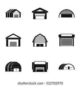 Storage icons set. Simple illustration of 9 storage vector icons for web