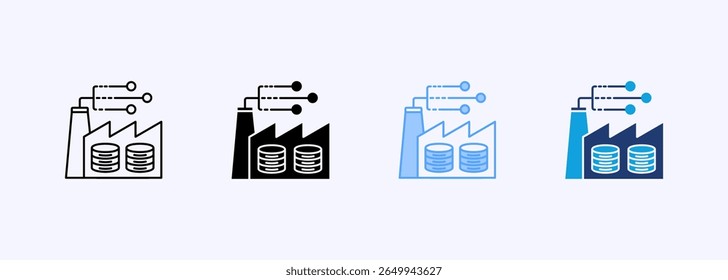 Conjunto de ícones do setor de armazenamento Coleção de vários estilos