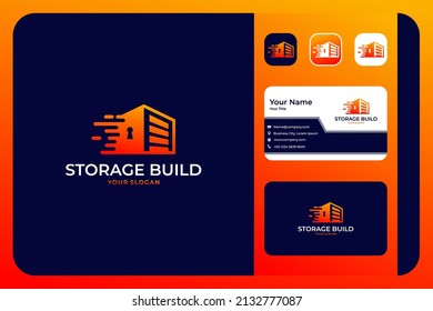 Storage Key Speed Building Logo Design And Business Card