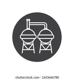 storage line block style icon design, Oil industry Gas energy fuel technology power industrial production and petroleum theme Vector illustration