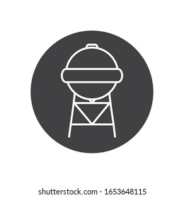 storage line block style icon design, Oil industry Gas energy fuel technology power industrial production and petroleum theme Vector illustration