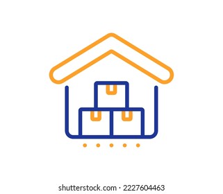 Storage line icon. Goods warehouse sign. Logistic center symbol. Colorful thin line outline concept. Linear style storage icon. Editable stroke. Vector