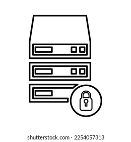 Storage Lock Icon in Line Style