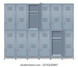 storage lockers with open door compartment- 3d illustrator