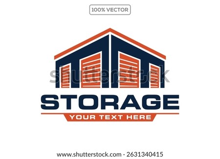 storage logo design rent warehouse logistic factory vector template