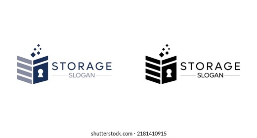 storage logo new flat style trendy stylist simple