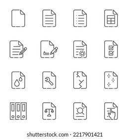 Storage and maintenance of important documents. Government and Legal documents line icons. Vector icon