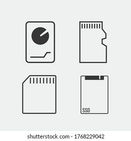 icono vectorial de dispositivos de medios de almacenamiento