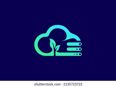 storage nature cloud logo design inspiration neatly packed in simple shape design