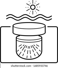 Storage of nuclear waste icon in outlines