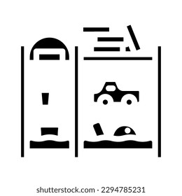 storage organizer toy baby glyph icon vector. storage organizer toy baby sign. isolated symbol illustration
