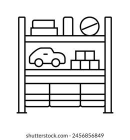 storage organizer toy baby line icon vector. storage organizer toy baby sign. isolated contour symbol black illustration