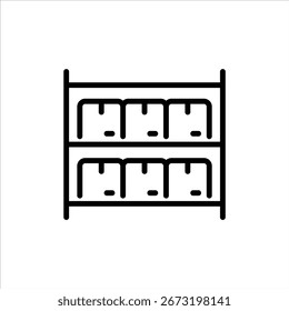 storage outline icon. package rack black line illustration.