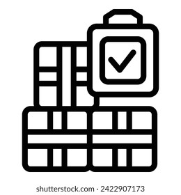 Storage parcel goods icon outline vector. Warehouse logistic. Carton parcel