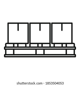 Storage parcel pallet icon. Outline storage parcel pallet vector icon for web design isolated on white background