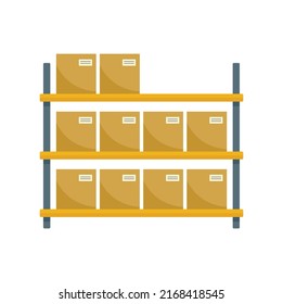 Storage parcel rack icon. Flat illustration of storage parcel rack vector icon isolated on white background