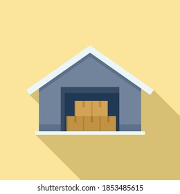 Storage parcel warehouse icon. Flat illustration of storage parcel warehouse vector icon for web design