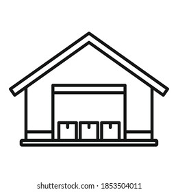 Lagerhaltungssymbol. Umrisslager-Vektorsymbol für Webdesign einzeln auf weißem Hintergrund