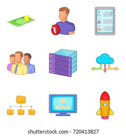 Storage of personal files icons set. Cartoon set of 9 storage of personal files vector icons for web isolated on white background
