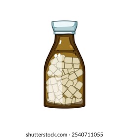 storage pill bottle cartoon. childproof box, dispenser capsule, tablet overdose storage pill bottle sign. isolated symbol vector illustration