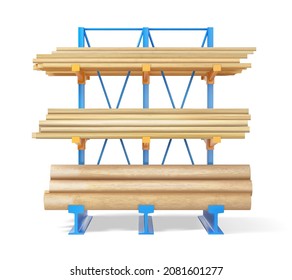 Storage rack for building materials. Vector illustration.