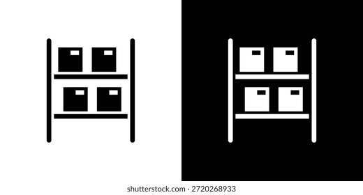 Ícone do rack de armazenamento. Ícone de design simples em preto e branco