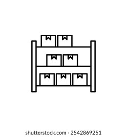 Storage rack icon. filled and line stroke icons