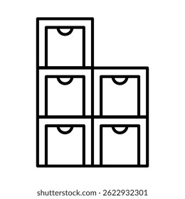 Storage rack icon. Home decor element thin line illustration.