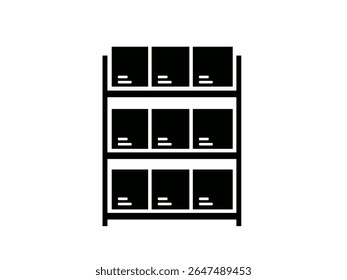 Storage rack icon isolated on white background.
