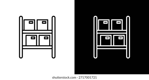 Ícone do rack de armazenamento - Estilo de linha. design de modelo de símbolo