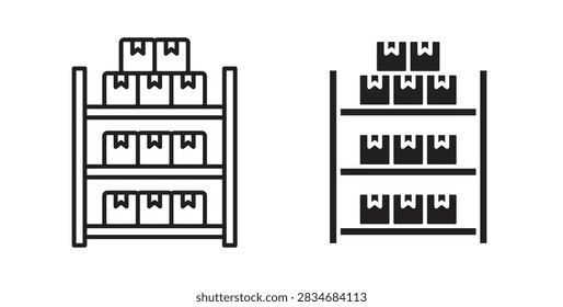 Storage rack icon minimal artwork bundle