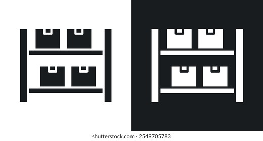 Pacote de ícones de rack de armazenamento em preto.