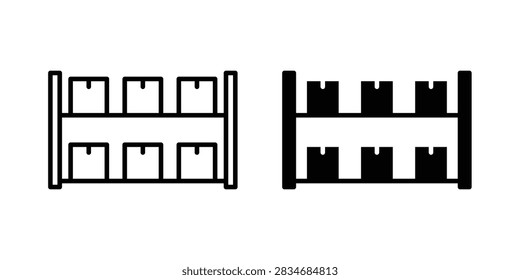 Storage rack icon simple clipart set