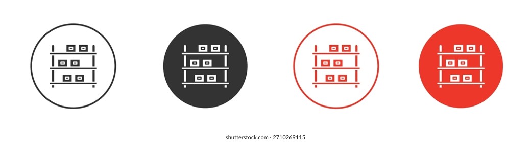 Icono del estante del almacenamiento. diseño del Vector del Web