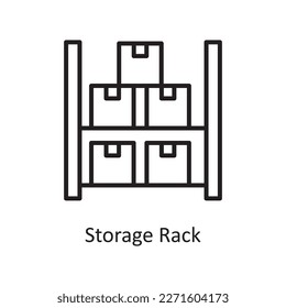 Storage Rack vector outline Icon Design illustration. Logistic Symbol on White background EPS 10 File