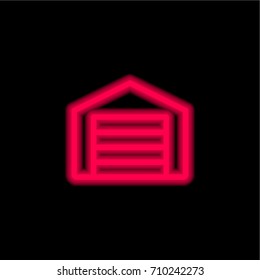 Storage red glowing neon ui ux icon. Glowing sign logo vector
