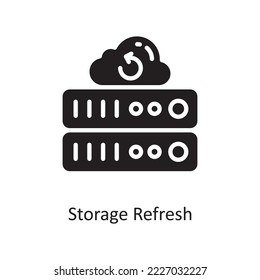 Storage Refresh Vector Solid Icon Design illustration. Cloud Computing Symbol on White background EPS 10 File