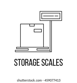 Storage scales icon or logo line art style. Vector Illustration.