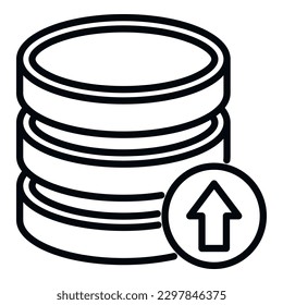 Storage server icon outline vector. Data cloud. Network system