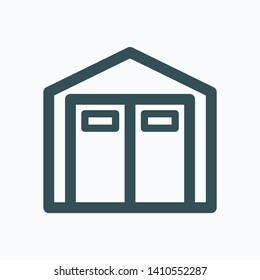 Storage Shed Isolated Icon, Outdoor Garden Sheds Linear Vector Icon